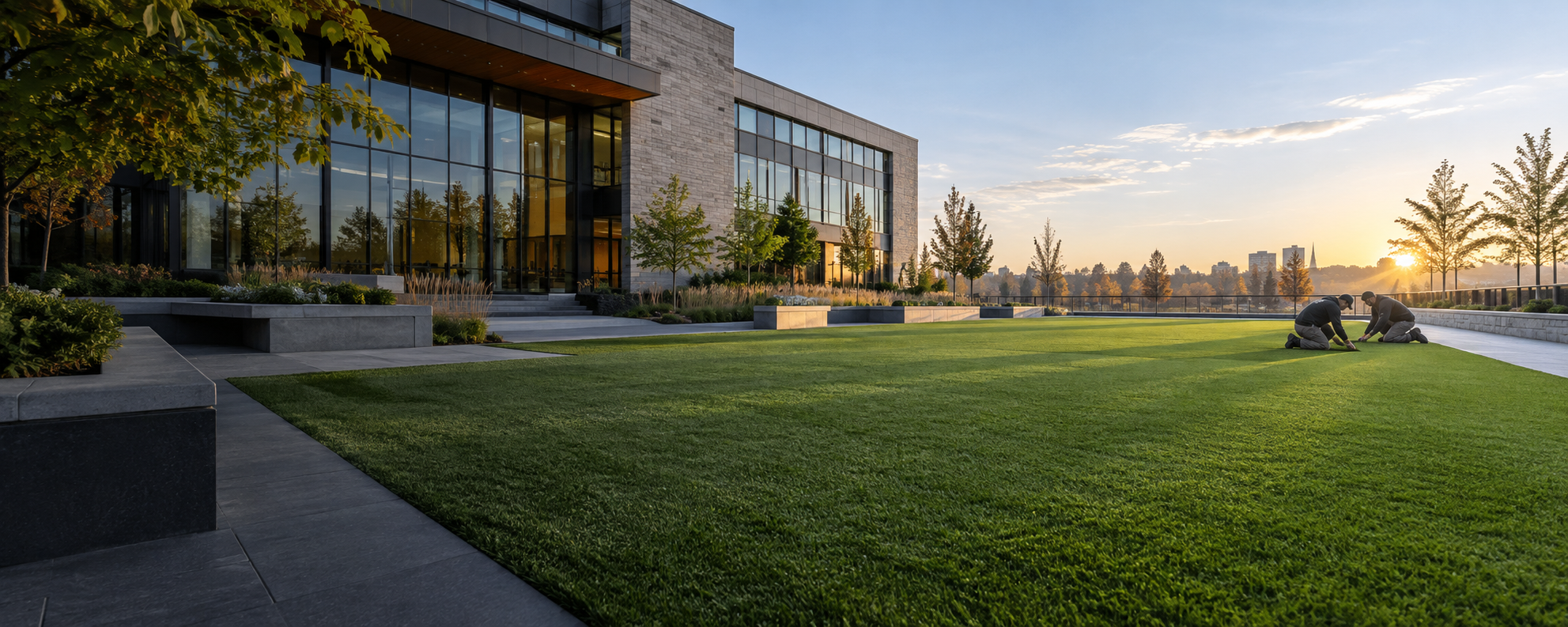 Multi-Unit Property Turf installation concept in the Kanata area