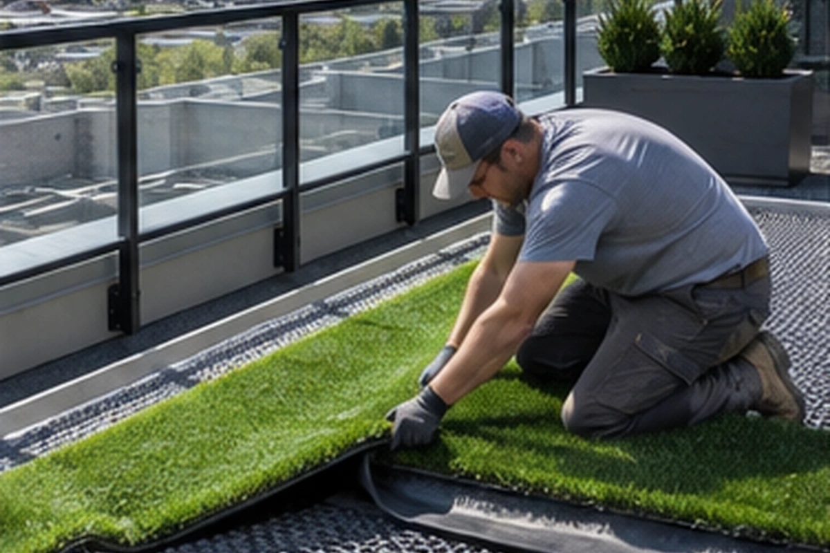 Rooftop and Courtyard Turf active worksite overview in Kanata and western Ottawa, Ontario